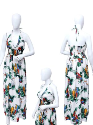 Adjustable Waist - Halter Maxi Ladies Hawaiian Dress Prepack