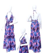 Adjustable Waist - Halter Long Maxi Ladies Hawaiian Dress Prepack