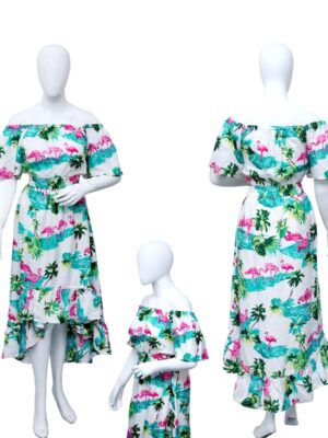 Off-Shoulder High/Low Ladies Hawaiian Dress Prepack