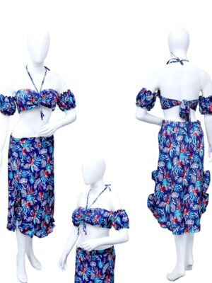 Off-Shoulder Adjustable Top and Skirt Set - Ladies Hawaiian Prepack