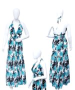 Adjustable Waist - Halter Long Maxi Ladies Hawaiian Dress Prepack