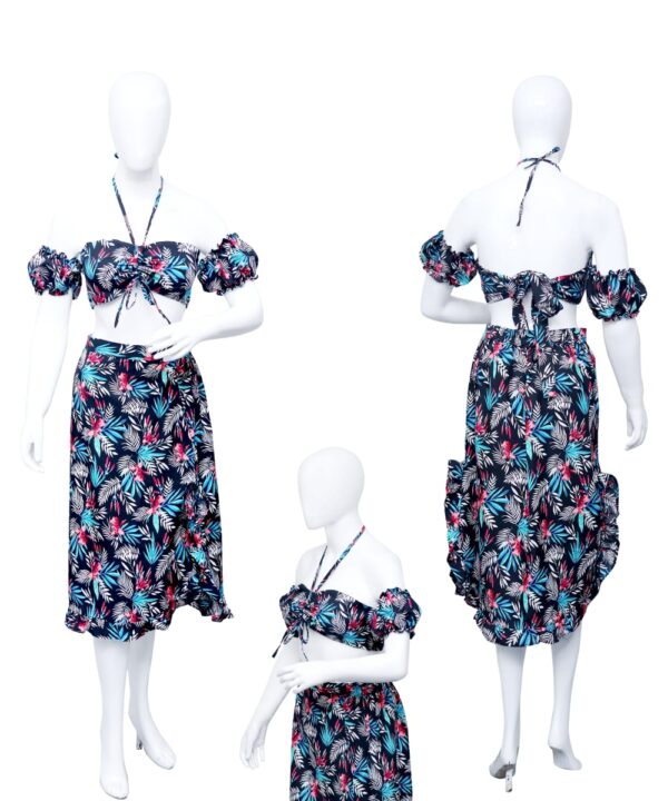 Off-Shoulder Adjustable Top and Skirt Set - Ladies Hawaiian Prepack