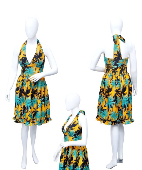 Adjustable Waist - Halter Short Ladies Hawaiian Dress Prepack