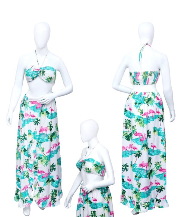 Adjustable Waist / Bra Skirt Halter Set Ladies Hawaiian Prepack