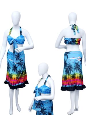 Adjustable Top and Skirt - Halter Set Hawaiian Ladies Prepack