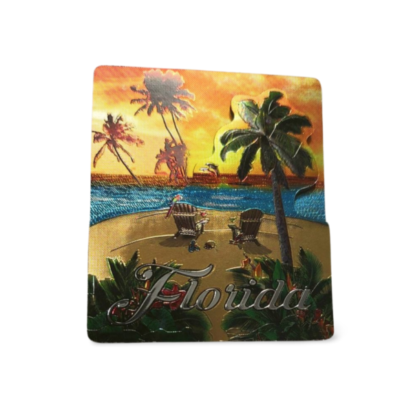 Florida 3D Magnet - "Tropical Beach View"