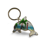 Florida Fish Shape Metal Key Chain - "Beach Moments"