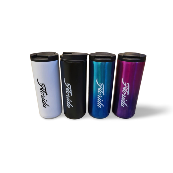 Florida Stainless Steel Bottle (Hot and Cold) - "Coffee Cup/Bottle" White, Black, Blue, Red