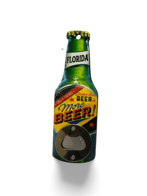 Florida Wooden Magnet Bottle Opener - "Better Than Beer Is More Beer!"