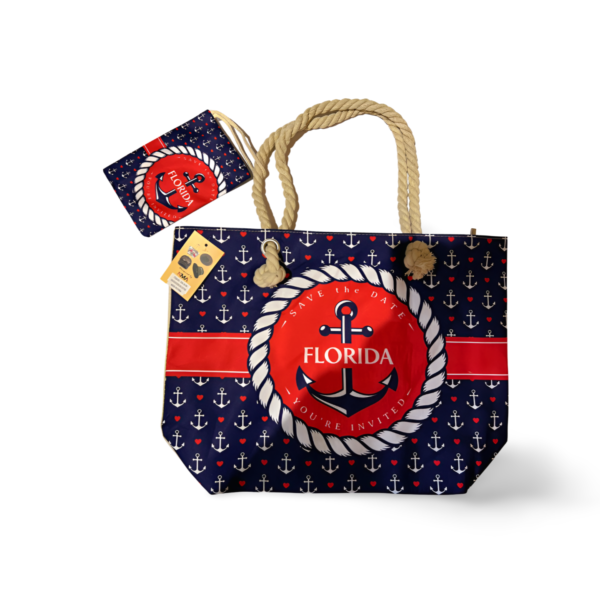 Florida Beach Bag with Purse - "Anchor Nautical"