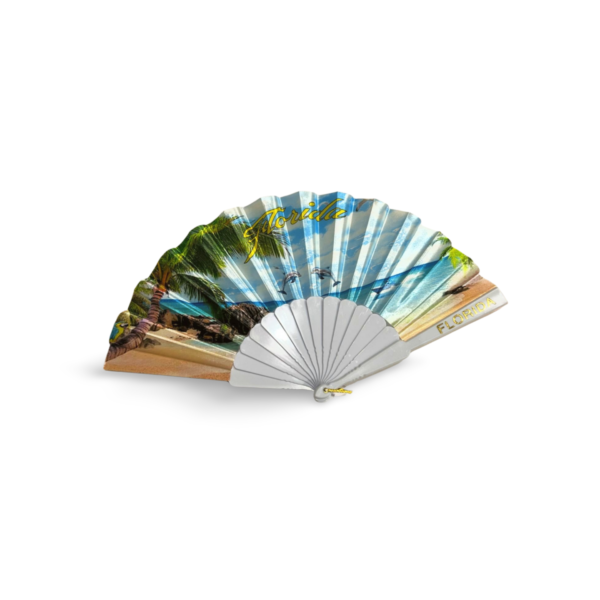 Florida Oriental Fan - "Dolphins Print"