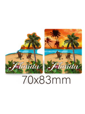 Florida 3D Magnet - "Tropical Beach View"