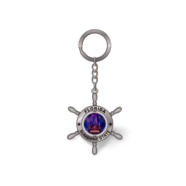 Florida Metal Key Chain - "Sunshine State Night Castle"