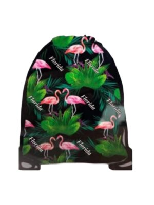 Florida String Backpack - "Flamingo & Leaf"