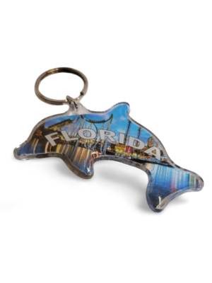 Florida Acrylic Key Chain - "Dolphin Shaped"