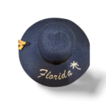 Florida Straw Hat - "Coconut Tree" Navy, Pastel Grey, Pinkish Grey, Heathered Grey, Clay Brown, Hazel Green