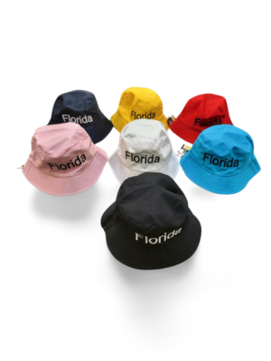 Polyester Reversible Bucket Hat (Florida) - Black, Pink, Red, Yellow, Blue, White