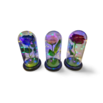 Color Changing Light Flower in a Glass Dome (USB Included) - "Single Rose" Blue, Pink, Red