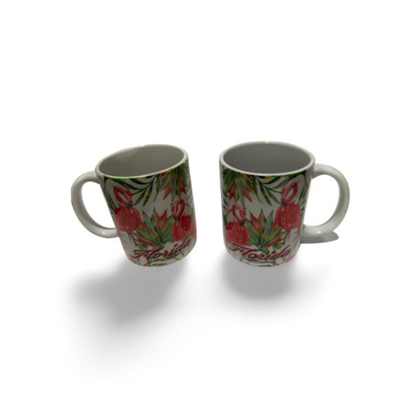 Florida Ceramic Coffee Mug - "Leaf and Flamingo"