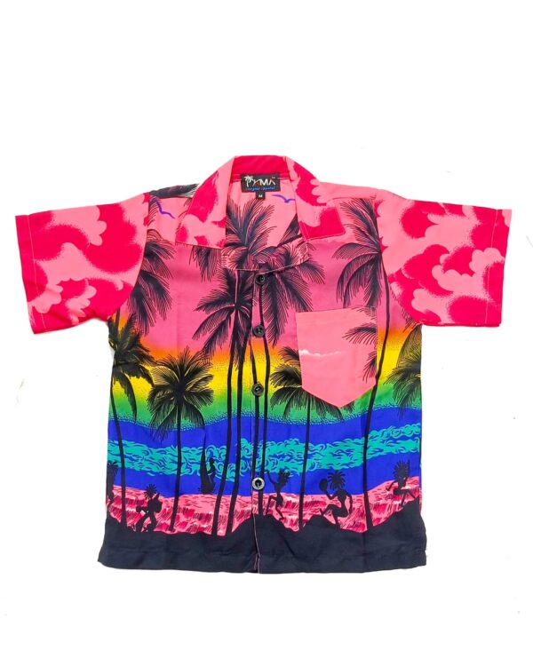 Boys Hawaiian Shirt 'SUNSET PINK'