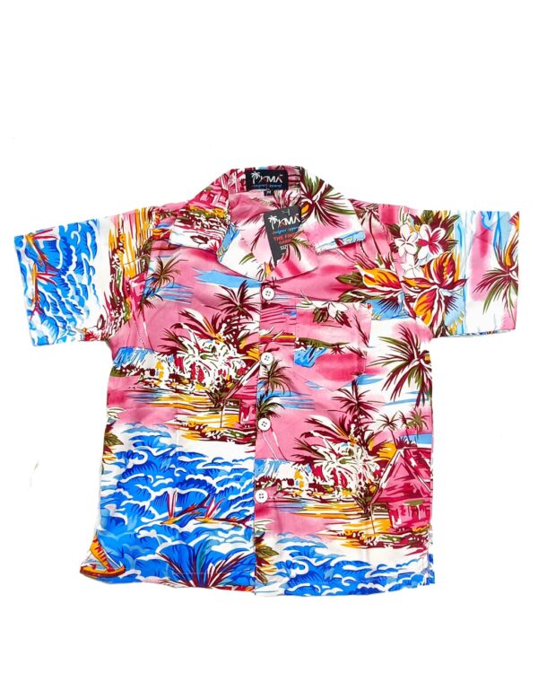 Boys Hawaiian Shirt 'BOAT PINK'