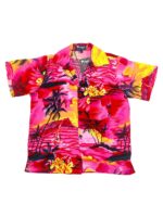 Boys Hawaiian Shirt 'RED PALM BLACK'