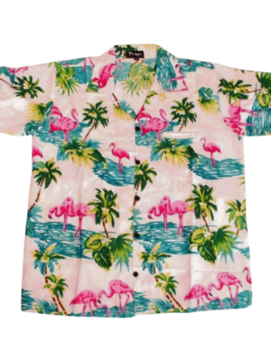 Men's Hawaiian Shirt 'FLAMINGO WHITE'