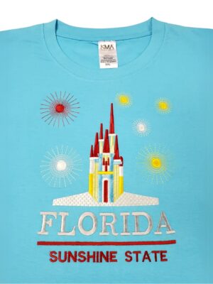 Embroidery T-shirt Florida Castle Pool