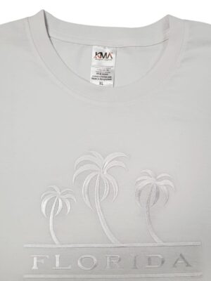 Embroidery T-shirt Florida 3 Palm Tree White