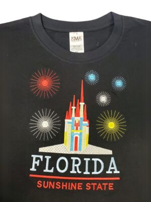 Embroidery T-shirt Florida Castle Black