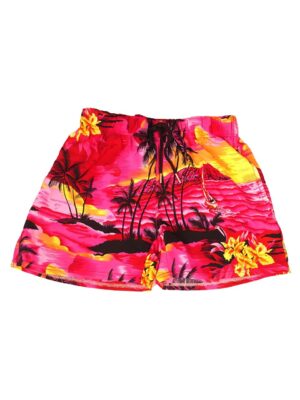 Men's Hawaiian Shorts 'RED PALM BLACK'