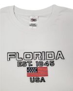 Embroidery T-shirt Florida USA White