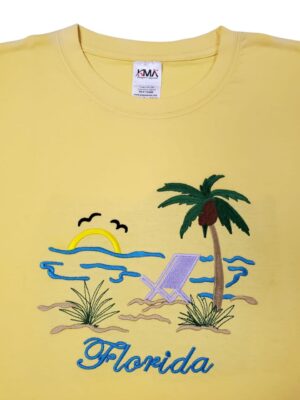 Embroidery T-shirt Florida Chair Palm Banana