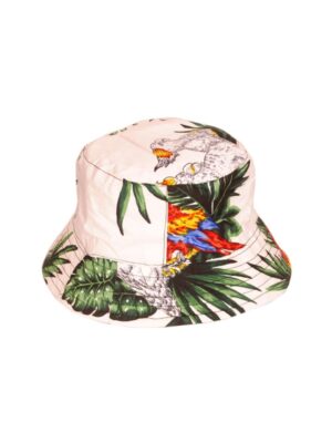 Hawaiian Bucket Hat 'PARROT WHITE'