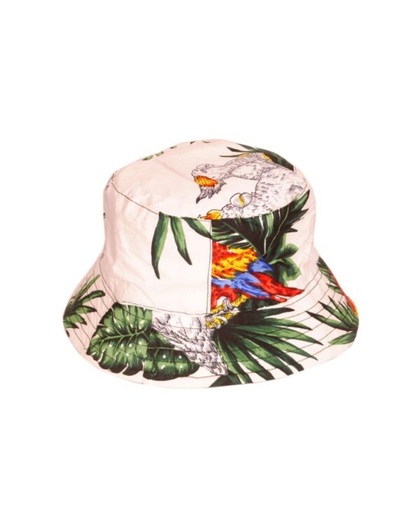 Hawaiian Bucket Hat 'PARROT WHITE'