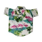 Hawaiian Dog Shirt 'FLAMINGO WHITE'