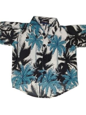 Hawaiian Dog Shirt 'PALM WHITE'