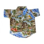 Hawaiian Dog Shirt 'BOAT NAVY'