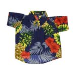 Hawaiian Dog Shirt 'PINEAPPLE NAVY'