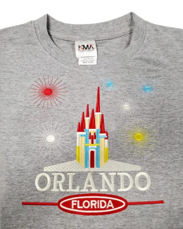 Embroidery T-shirt Orlando Castle Athletic Heather