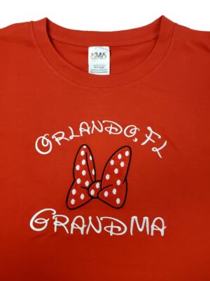 Embroidery T-shirt Orlando Bow Grandma Red