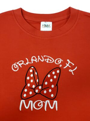 Embroidery T-shirt Orlando Bow Mom Red