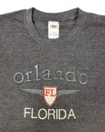 Embroidery T-shirt Orlando Biker Charcoal Heather