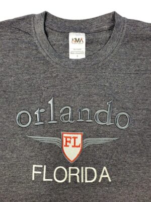 Embroidery T-shirt Orlando Biker Charcoal Heather