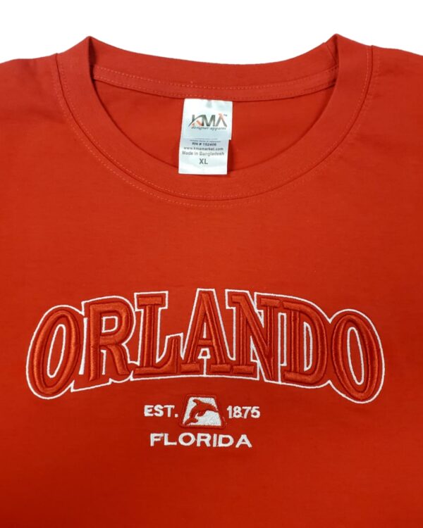 Embroidery T-shirt Orlando EST. Dolphin Red