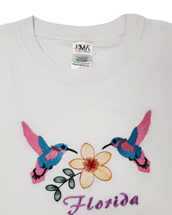 Embroidery T-shirt Florida 2 Humming Bird White