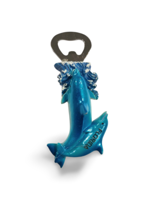 Florida Dolphin Magnet Bottle Opener (Metal) - "Dolphin Splash"