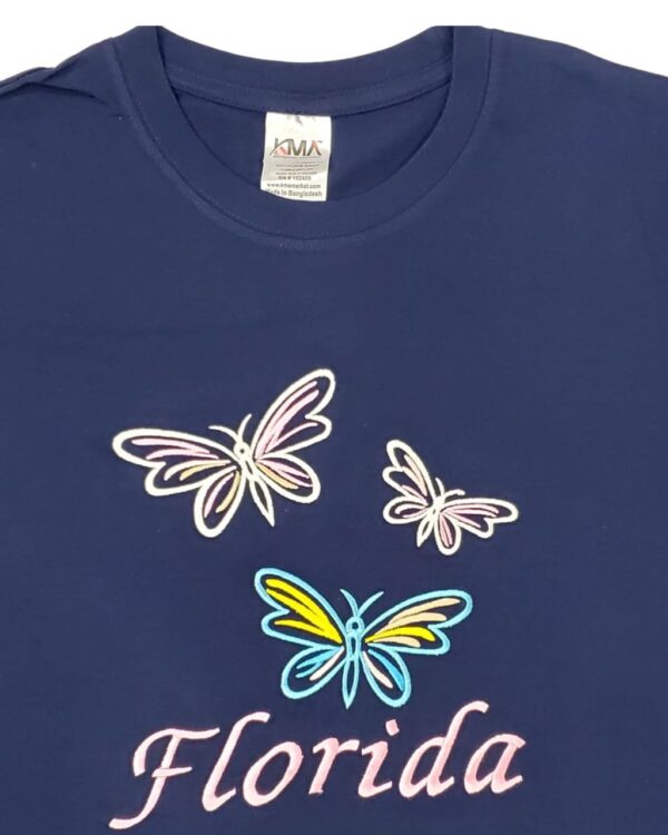 Embroidery T-shirt Florida 3 Butterfly Navy