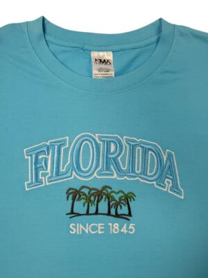 Embroidery T-shirt Florida 6 Palm Tree Pool