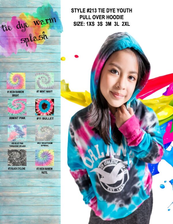 Youth Tie Dye Pullover Hoodies - "Spiral and Various Collection"